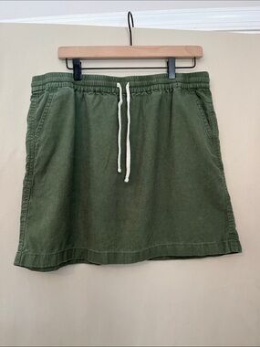 Linen-blend J.Crew Factory Casual Olive Drawstring Skirt